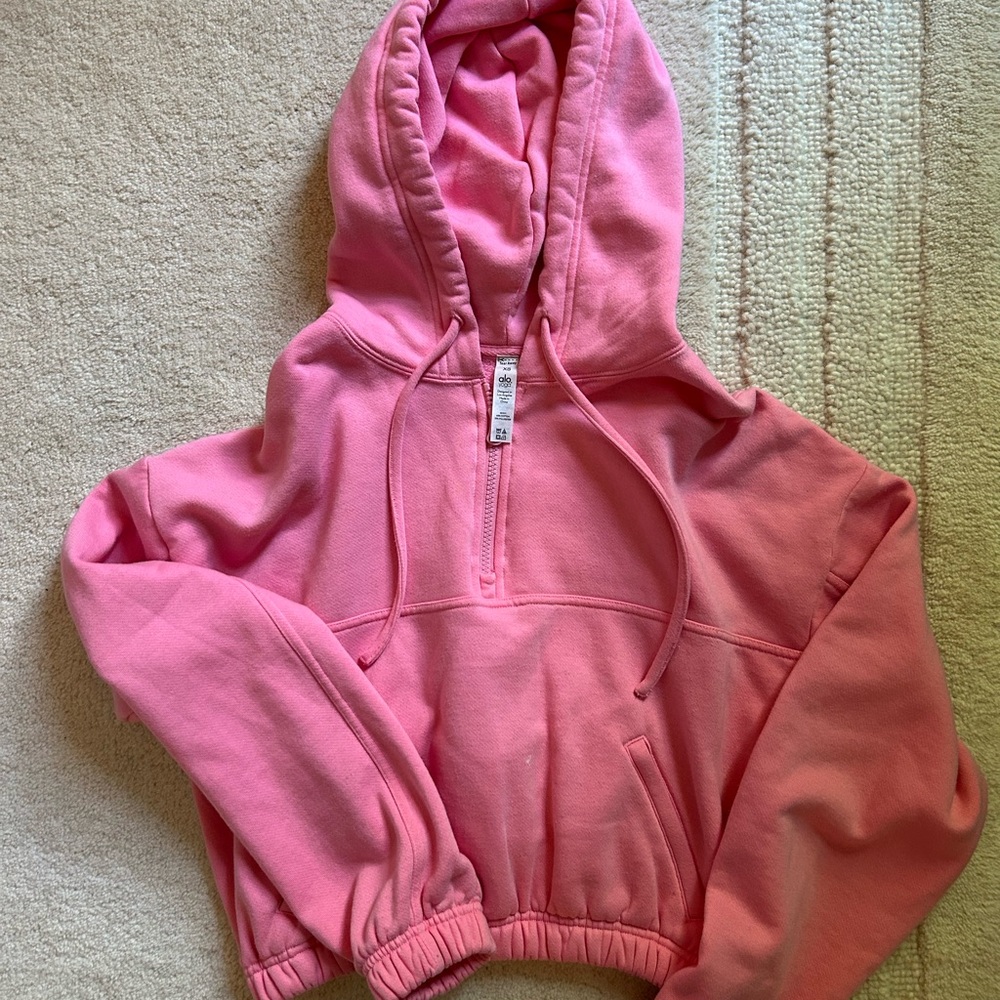 Pink Cropped Hoodie